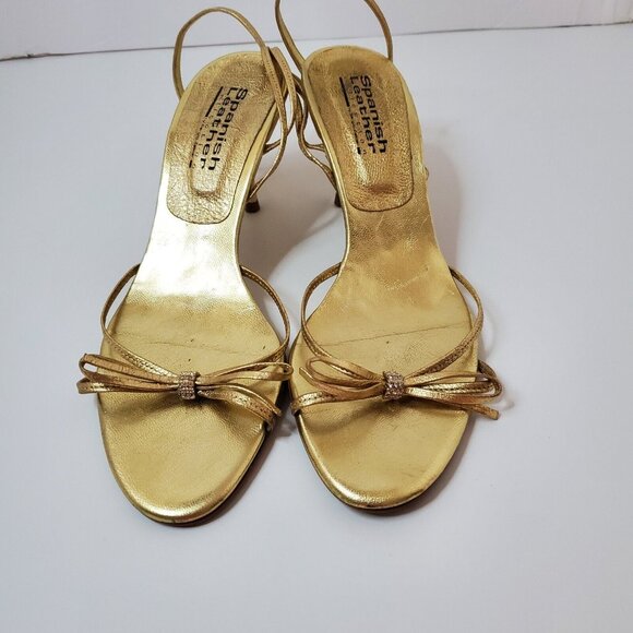 Spanish Leather Collection By Sergio Zelcer Women's Shoes Golde Size 6 - Picture 5 of 10